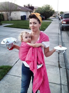 Two free hands and a cuddly baby.