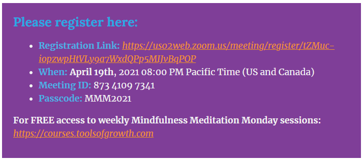 Mindfulness. Meditation. Monday